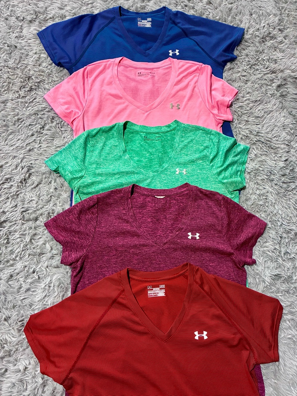 NEW Lot 5 Under Armour running gym short sleeve shirts tees workout classic V